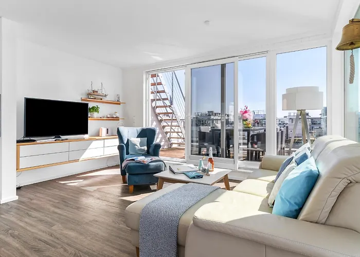 Triton: Meerblick, Sauna, Dachterrasse *