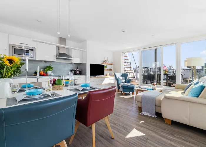 Triton: Meerblick, Sauna, Dachterrasse Vakantiehuis Olpenitz